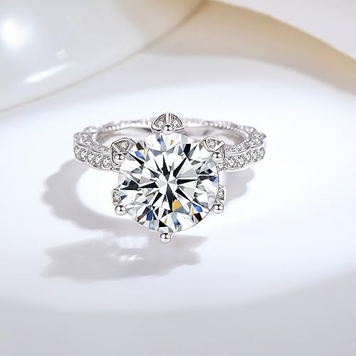 Bague en Diamant Moissanite 5ct D VVS1 Joaillerie de Prestige pour Fiançaille - 3