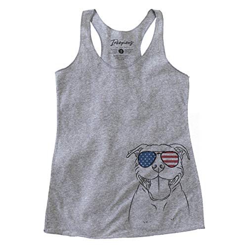 Inkopious Patriotic Wafer The Staffordshire Bull Terrier Dog Women's Triblend T-Shirt Racerback Xtra Large Grey