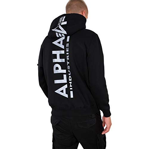 ALPHA INDUSTRIES Back Print Hoody Reflective Print 178318RP, Größe:S