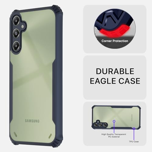 Image of Pikkme Samsung Galaxy A05s Back Cover | Crystal Clear Transparent Back | Ultra Hyrbid | Full Camera Protection | Raised Edge | Bumper Back Case (Blue)