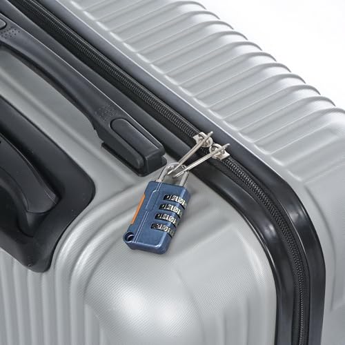 Image of PATIKIL Security Steel Cable with 4 Digit Combination Lock, 2 Set 3.3Ft Coated Safety Wire Rope Double Loop Padlock for Outdoor Travel Luggage, Blue