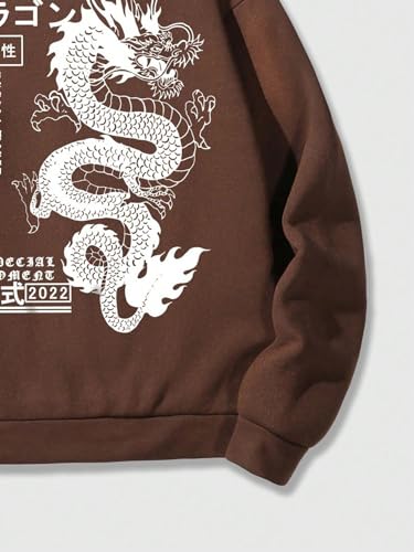 SHENHE Men's Hoodie Sweatshirt Graphic Letter Casual Long Sleeve Drawstring Pullover Oversized Sweatshirt4