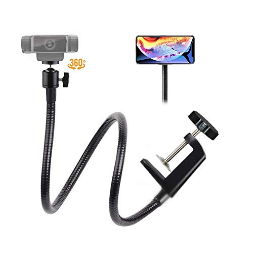 25 Flexible Desk Webcam Stand,Gooseneck Camera Stand with Phone Clamp for Live Streaming, Online-Class,Compatible for Logitech Brio 4K,C930e,C930,C920, C922x,C922, C925e, Phones ?2020 Upgrade?