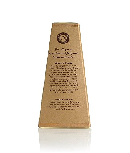 Song of India Organic Goodness Reed Diffuser in Amber Coloured Glass Jar with 6 Sticks for Home Fragrance (Madurai Jasmine/Mogra)