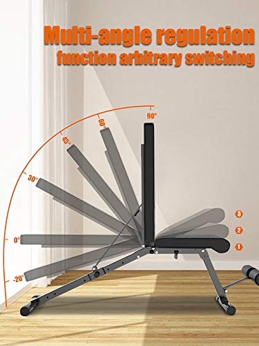 EXF Adjustable Weight Bench Leg Extension,Strength Training Bench for Workout,Flat/Decline Bench for Home Gym Strength Training