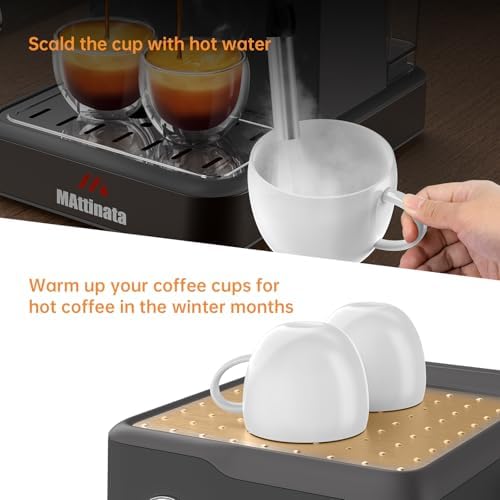 MAttinata Espresso Machine 20 Bar, Espresso Coffee Maker with Professional Milk Frother Steam Wand for Cappuccino & Latte, 60oz Removable Water Tank for Home，Stainless Steel — view 3