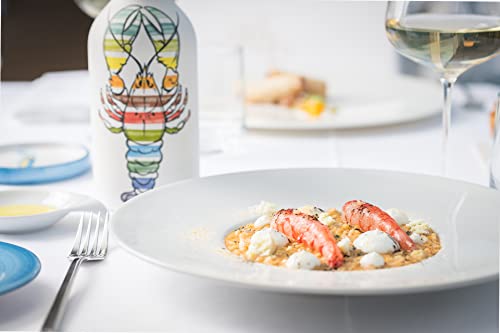 Antico Frantoio Muraglia Intense Fruity Extra Virgin Olive Oil from Apulia | Premium Polyphenol Rich EVOO | Early Harvest First Cold Pressed | Lobster Collectible Handmade Ceramic Bottle with Beautiful Gift Box | 16.9 Fl.oz (500 ml) | Imported from Italy