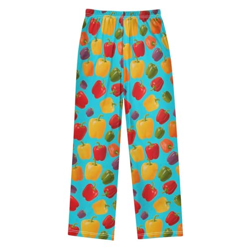 Colorful Bell Peppers Pajama Pants Long Sleep Pants Soft Pajama Bottoms With Pockets Loungewear2