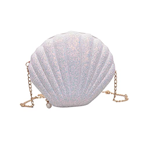 Sac bandoulière paillettes coquillage chic pour femme avec chaîne épaule tendance