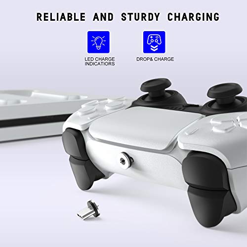 Gezimetie Ladestation für PS5 Controller,PS5 Ladegerät Ständer Schnelles Laden für 2 Controller PS5 Zubehör mit TypeC Kabel, Doppeltes Schnellladegerät mit LED Anzeige - Image 3