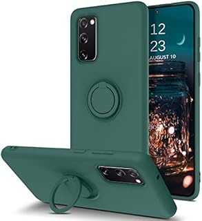 BENTOBEN Liquid Silicone Case for Samsung Galaxy S20 FE, Samsung S20 FE Case Rubber, Liquid Silicone Soft Gel Rubber 360 Rotatable Ring Holder Kickstand Case for Samsung Galaxy S20 FE 6.5" - Green
