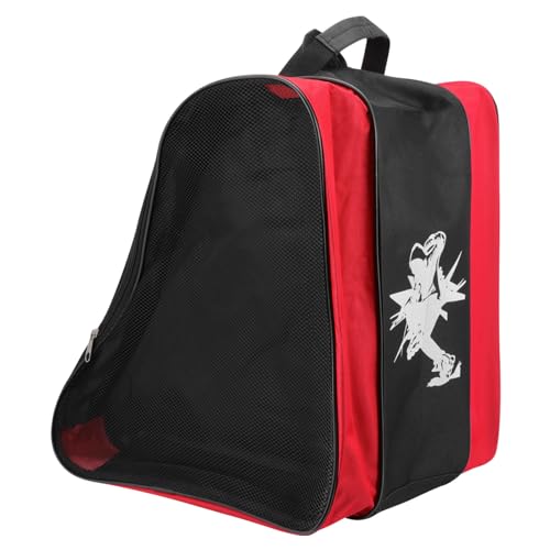 MERRYHAPY Bolsa para Patines de Ruedas Roja, Portátil y Fácil de Limpiar, Mochila Cómoda para Patines en Línea y Uso al Aire Libre Diseño Simple y Moderno