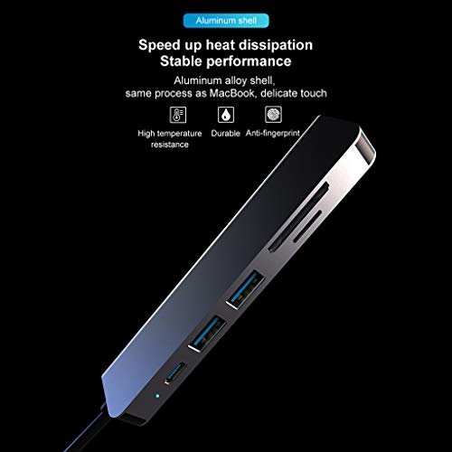 gazechimp Tipo C Para HDMI USB 3.0 Conversor De Adaptador SD/TF Card Reader 6 Em 1 Para MacBook Pro