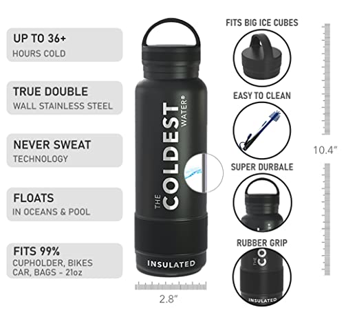 Coldest Insulated Water Bottle with Handle Lid | Leak Proof, Simple...