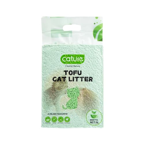 Image of Cature Care by Nature Tofu Cat Litter Natural Flushable Clumping Litter Plant Based Biodegradable Ultra Odour Control 99% Dust Free Low Tracking Cat Litter (Green Tea, 6L)