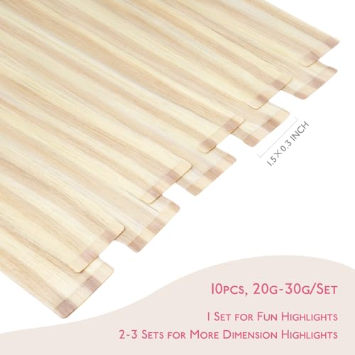 Image of WENNALIFE Tape in Hair Extensions Human Hair Balayage Light Wheat Platinum Blonde Tape in Extensions, 10pcs 25g 16 inch Remy Invisible Tape Ins Straight Colored Soft Real Human Hair Tape in Extensions