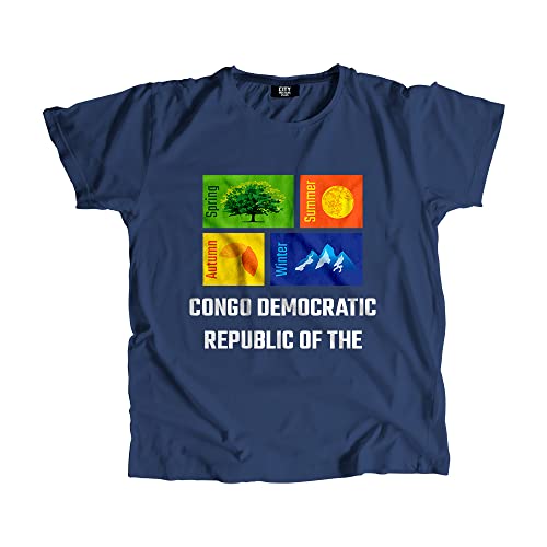 T-shirt Congo RD anti-déformation bleu marine unisexe confortable
