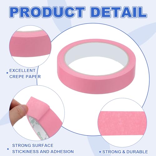 Image of MECCANIXITY Masking Tape 0.8 Inch x 21 Yard Painter's Tape Pink Paint Tapes for DIY Crafts Arts Drawing Decoration Labeling Car Painting Artist Teachers, Pack of 6