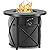 BALI OUTDOORS 30 Inch Round Gas Fire Pit Table, 50,000 BTU Propane Fire Pit Column with Blue Fire Glass Stone for Outside Patio and Garden