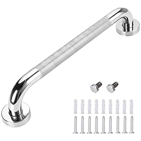 CQWLKEJ Bathroom Grab Bar, 16 inches with Anti Slip Shower Grab Bar Stainless Steel Shower Safety Handle 500lbs,Handicap Grab Bars Pregnant Woman Elderly Injury Senior Assist Bath Handle Cover