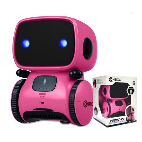 Contixo R1 Kids Robot Toy, Pink Interactive Smart Robots with Voice Control Talking Dancing Learning...