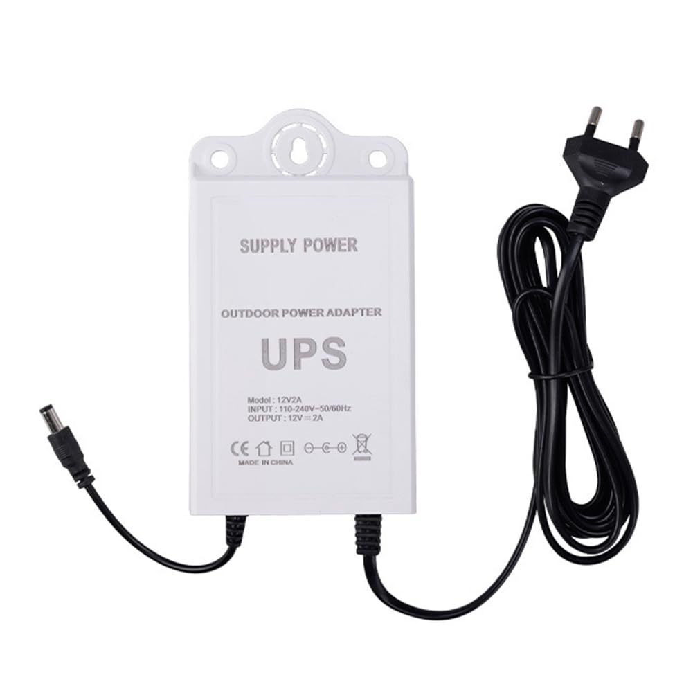 Gruppo di Continuità 12V-2A per WiFi, Router, Modem, Telecamera di Sicurezza Mini UPS Protezione di Backup per Batteria Spina UE
