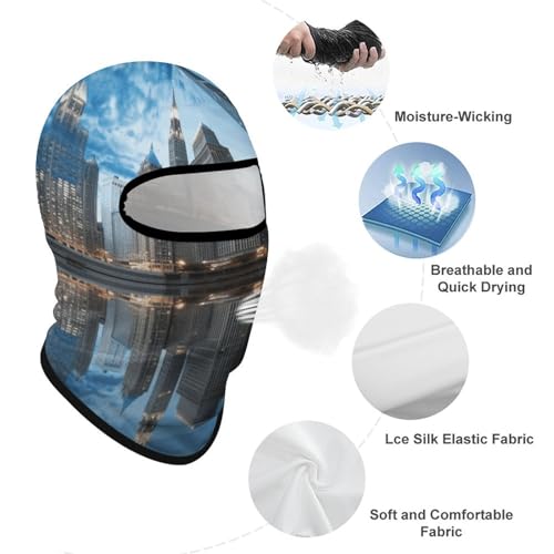 Balaclava para Hombres Máscara de Esquí Chicago Reflejada para Invierno con Cubreboca para Ciclismo miniatura 3