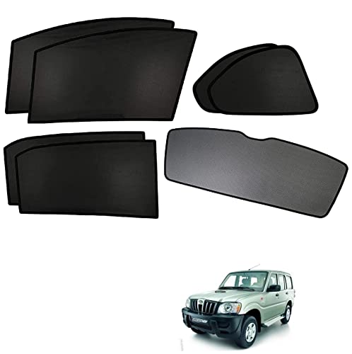 Image of Kozdiko Car Sun Shade Z-Black Non Magnetic Fix Type Curtains with Dicky Compatible with Mahindra Old Scorpio