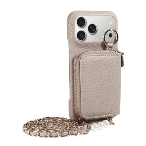 RNOZX For iPhone 16 Pro�p PU���U�[�� �N���X�{�f�B �ϏՌ��E�H���b�g�P�[�X�iFor iPhone 16 Pro�p/�J�[�L�j