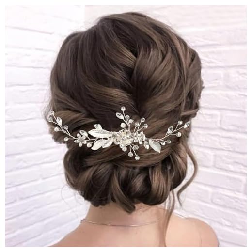 Wekuw Tocados de Novia, Adorno Pelo Novia, Crystal Pearl Tocados de Novia, Romántico, Elegante, Fácil de Usar, Accesorios para el Cabello para Mujeres y Niñas Adecuado para Bodas y Fiestas(Plata)