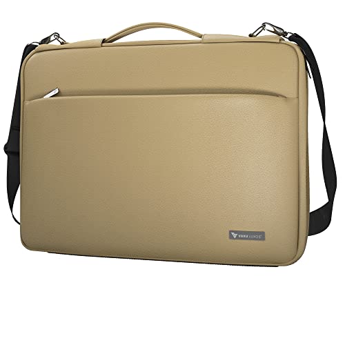 Vaku Luxos® Laptop Messenger Bag for Men and Women Da Valencia Premium Collection Leather | Briefcase compatible with MacBook Up to 15″ with adjustable strap