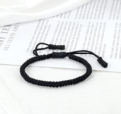 KOMUNJ 2 Pieces Handmade Buddhist String Bracelets, Tibetan Adjustable Woven Rope Bracelet - Image 5