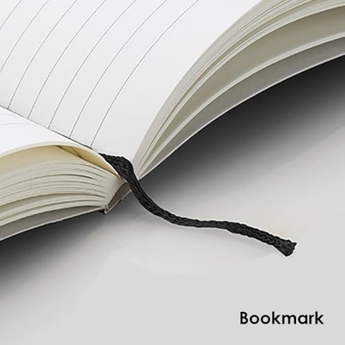 Image of myPAPERCLIP Binary Series - A5 Ruled Notebook | Italian Hardboard Cover | 192 Pages, 80 GSM Paper, A5 (5.83 x 8.27 in) | Thread Bound with Elastic Closure & Bookmark | Blue