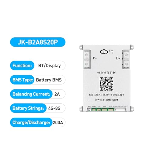 JK BMS JK-B2A8S20P carte de protection active 200A pour réparer et équilibrer un bloc Lifepo4