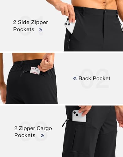 Pudolla Men's Hiking Shorts 11" Lightweight Cargo Work Shorts for Men Summer Travel Golf Casual Outdoor with 5 Pockets4