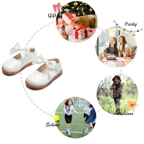 Image of Felix & Flora Toddler Little Girl Mary Jane Dress Shoes - Ballet Flats for Girl Party School Shoes