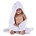 MICHLEY BéBé Peignoir Coton Mignonne Visage d'animal Hooded Enfant Serviette Peignoir de Bain pour garçons Filles de 0-6 Ans, Blanc