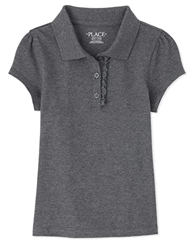Image of The Children's Place Girl's Short Sleeve Ruffle Pique Polo Shirt