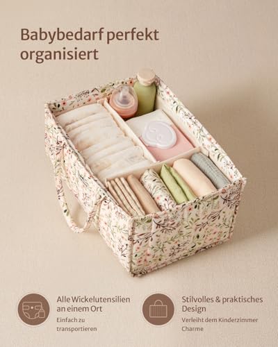 Blissful Diary Wickeltisch-Organizer, Wickelkorb für die Wickelstation, Stilvoller Wickelorganizer für Babybedarf… – Ansicht 2