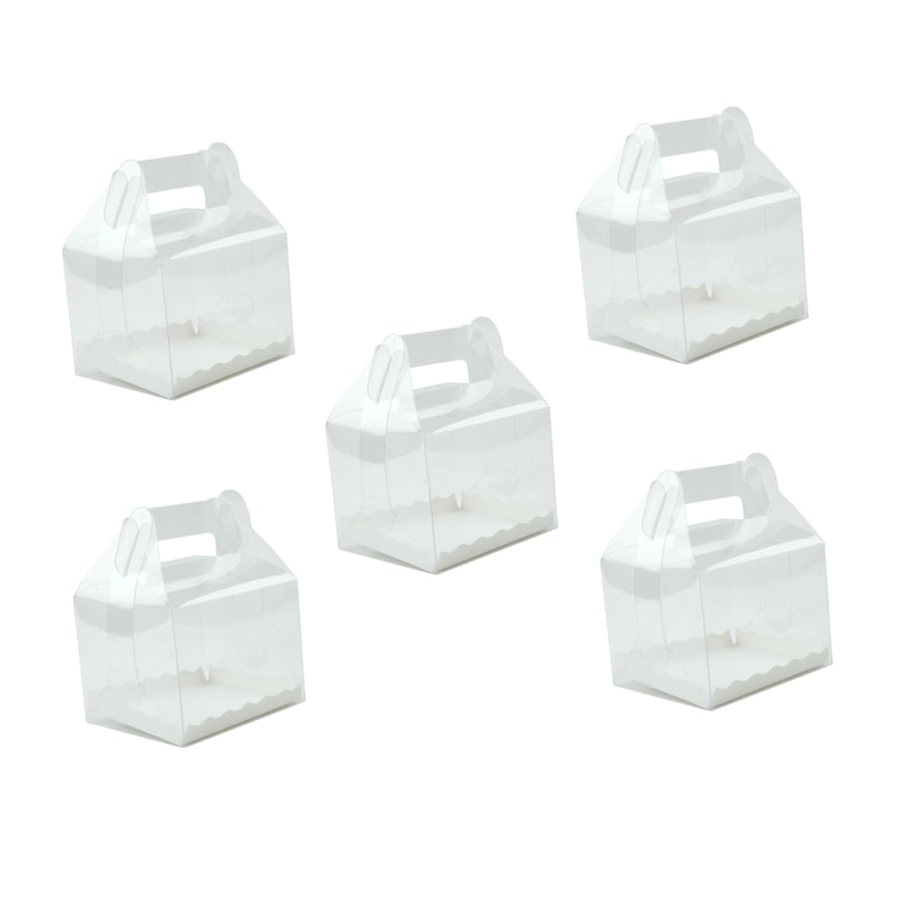 VINTORKY 5pcs Plastic Cake Boxes Handle Baked Goods Packaging Cake Containers Treats Boxes