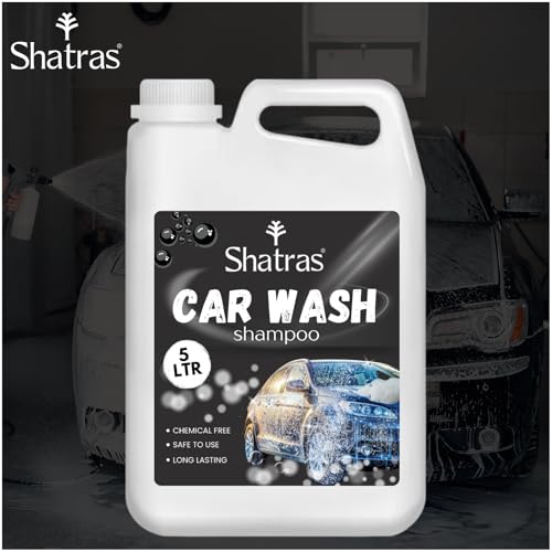 Image of Shatras Car Wash Shampoo - High Foam Car Cleaning Liquid | pH Neutral Formula | Scratch-Free Wash | Deep Cleaning & Extra Shine | Suitable for All Vehicles - 5L (BLACK)