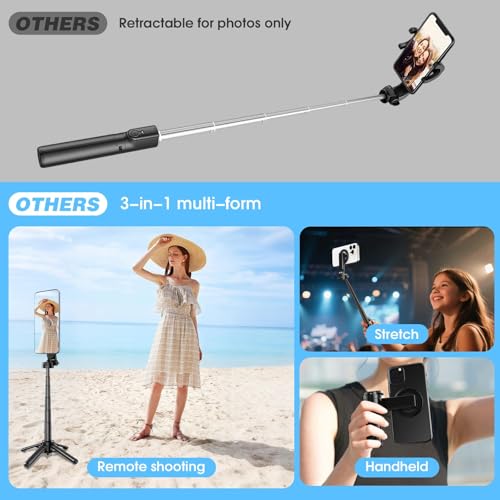 Trípode para selfie multifuncional 4 en 1 con soporte magnético de móvil de 360° 6