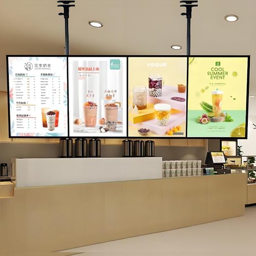 Wall-Mounted LED Menu Light Box | Ultra-Thin 1.6cm Display, 60x80cm, Easy Poster Change in 3 Seconds, Perfect for Restaurants, Cafes, and Events