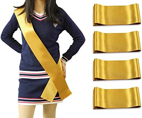 4 Pack Blank Sashes,Plain Satin Sash for Pageants,Senior Sash,Custom Sash,DIY Personalized Sash for Birthday Party