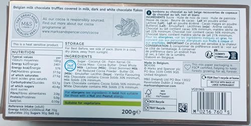M&S Belgian Chocolatier - Milk, Dark & White Chocolate Truffles 200g in Premier Life Store Packaging