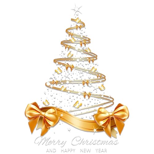 Pegatinas De Abeto Dorado - Fotomural De Doble Cara 65 X 45 Cm, ​​Vinilo Reutilizable, Decoración Autoadhesiva, Diseño Estático Duradero Y Fácil Aplicación | Decoraciones De Pared Navideñas Pa