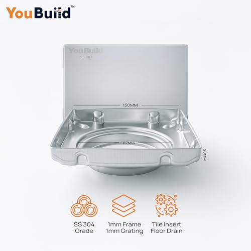 Image of 6x6 Inch SS304 Tile Insert Anti Cockroach Bathroom Drainer