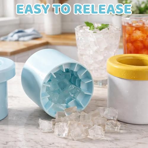 Mini Ice Cube Trays, Small Ice Cube Tray with Lid, Ice Bucket with Tongs for Home Bartenders and Party Hosts, Round Ice Cube Moulds for Cocktails and Beverages - Image 6