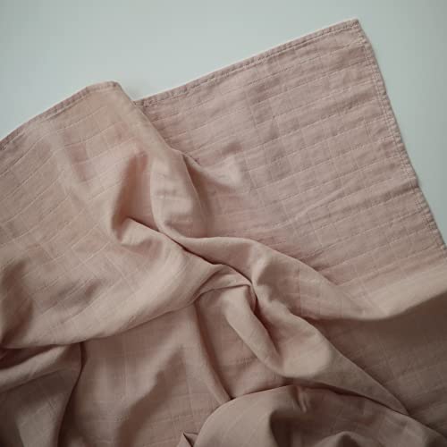 Image of mushie Muslin Baby Swaddle Blanket | 100% Organic Cotton (Blush)