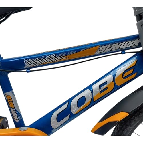 Image of Cobe 20 Inch Kids Bicycle for 6-8 Years Boys & Girls | PU Seat | Steel Rim | Caliper Brakes | TNT BMX Handle | Water Bottle | Chain Cover & Plastic Fenders | Heavy Duty Pedals Blue